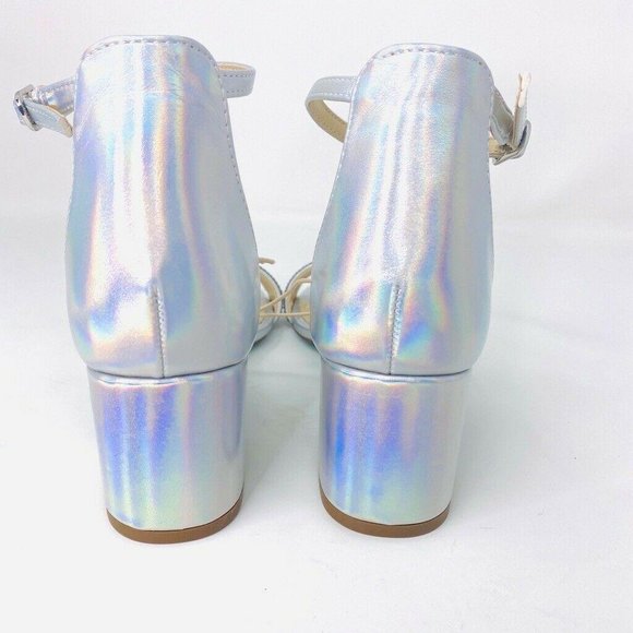 Betsey Johnson Sandals Skyla Ankle Strap Holograph - Picture 6 of 10